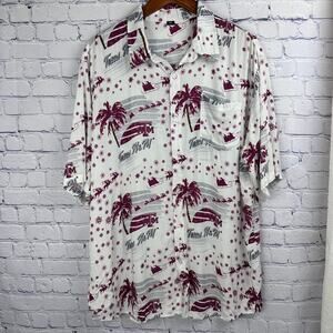 Texas A&M Aggies Football Christmas Hawaiian Tropical Button Up Shirt 2XL